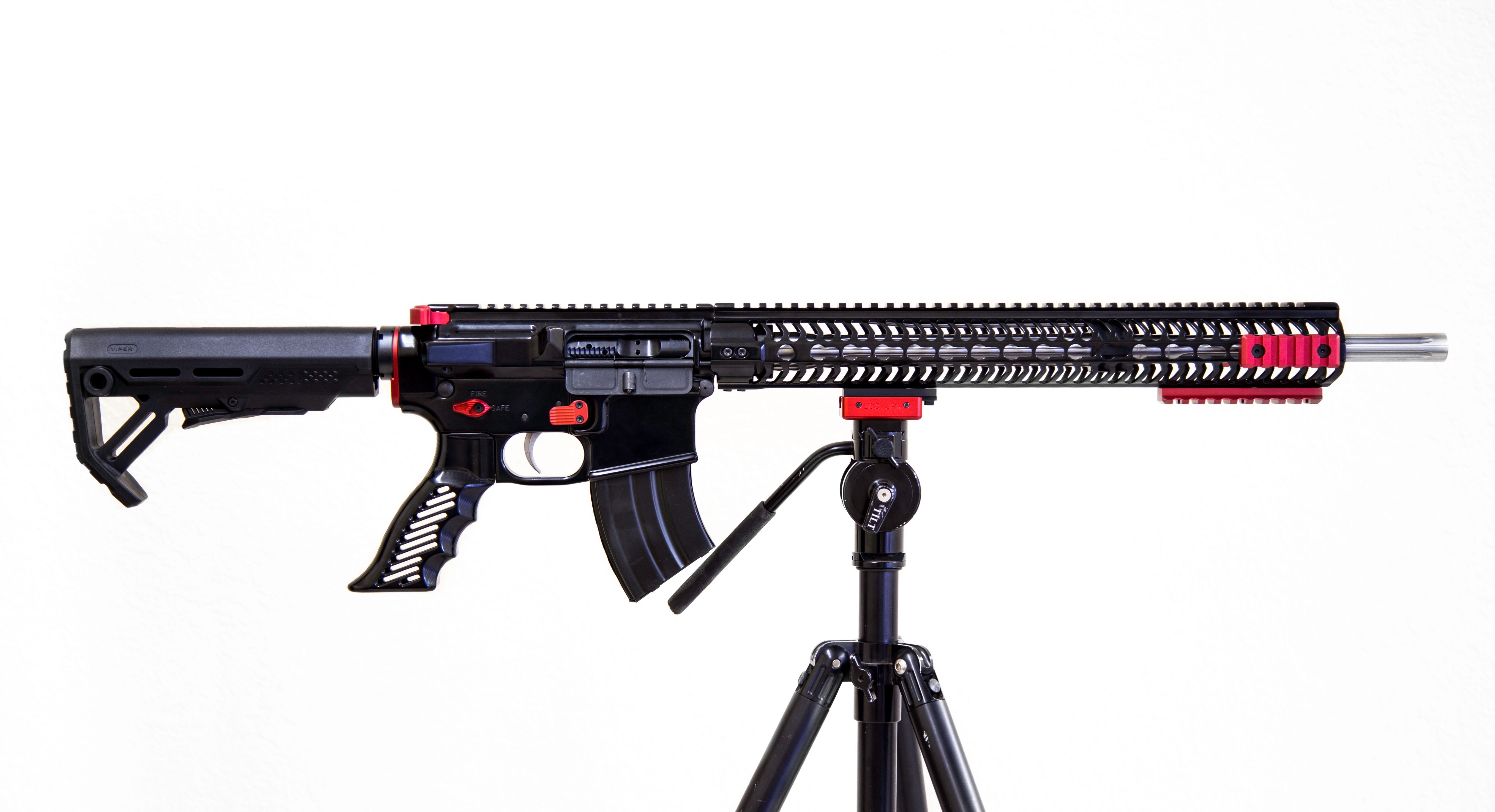 Loc Jaw AR-15 Tripod Mount Red Anodize | Aristotle Engineering